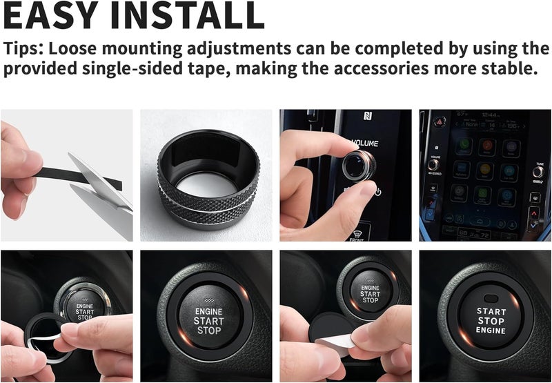 Polodunn for Subaru Crosstrek Accessories 2024-2026, Impreza 2024-2026, Forester 2025-2026, Legacy/Outback 2020-2025, WRX 2022-2025 & Ascent 2023-2025, 5pcs Aluminum Alloy Knob Covers Set (Black) - Image 5